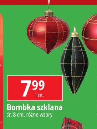 Bombka szklana 8 cm promocja w Leclerc