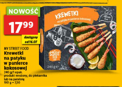 Krewetki na patyku w panierce kokosowej My street food promocja
