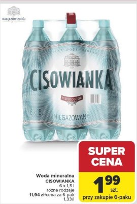 Woda mineralna CISOWIANKA promocja w Carrefour