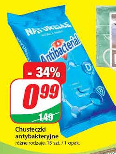 Chusteczki do r膮k antybakteryjne Naturelle promocja