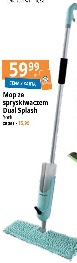 Mop płaski ze spryskiwaczem dual splash York promocja