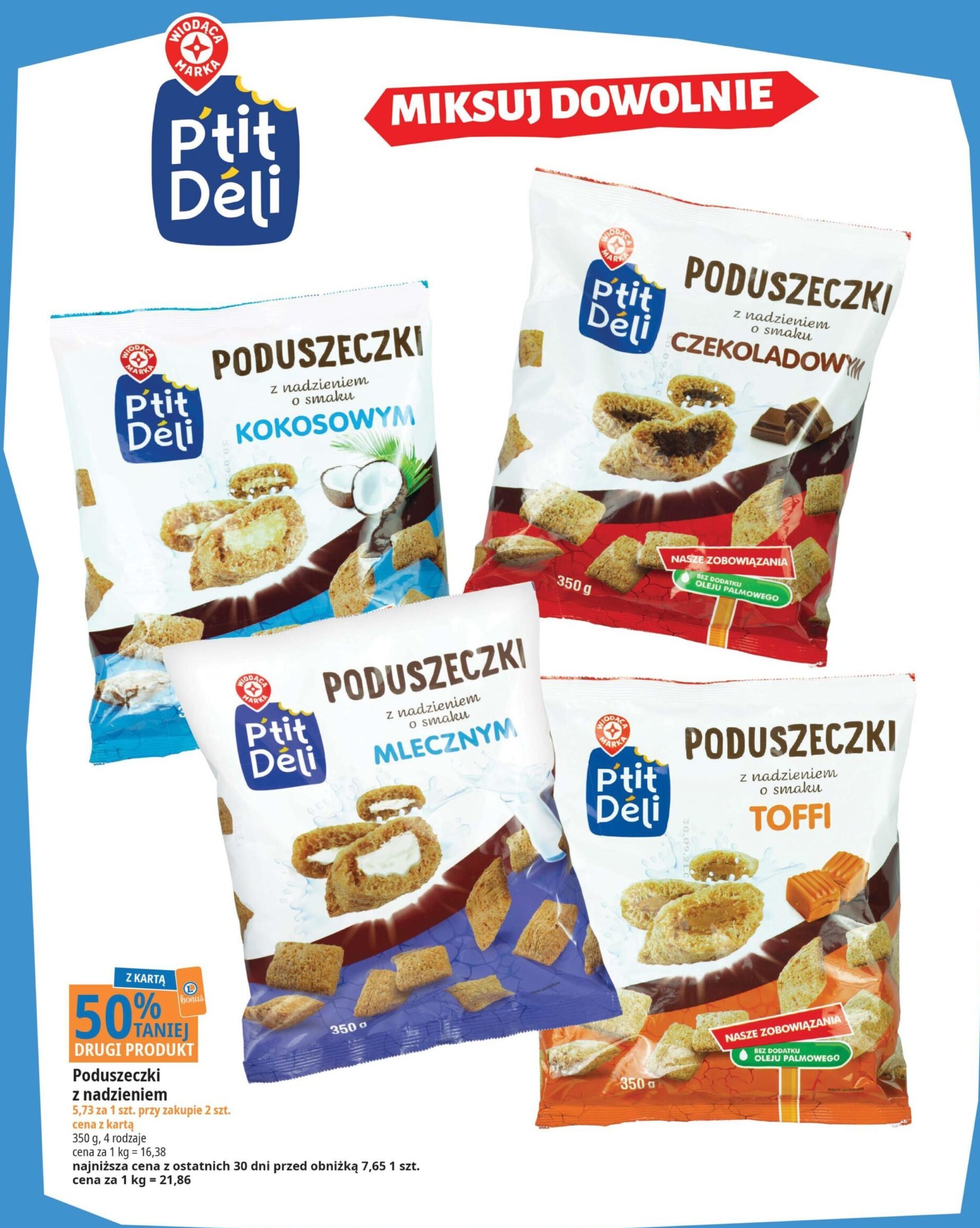 Poduszeczki z nadzieniem mlecznym Wiodąca marka p'tit deli promocja