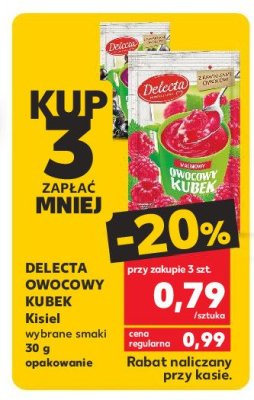 Kisiel czarna porzeczka z kawałkami owoców Delecta owocowy kubek promocja