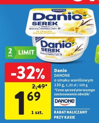 Serek Danio Danone waniliowy promocja w Intermarche