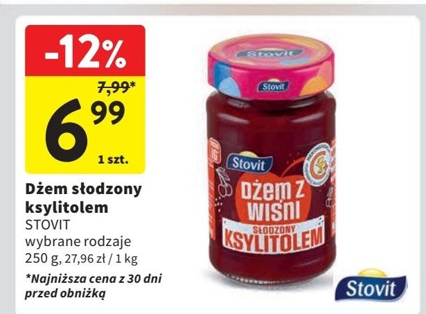 Dżem wiśnowy z ksylitolem Stovit promocja