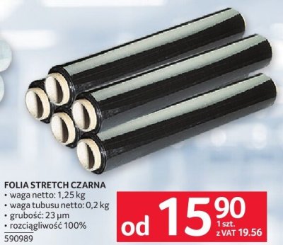 Folia stretch czarna 590989 promocja w Selgros