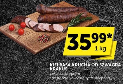 Kiełbasa krucha od Szwagra Krakus promocja w Groszek