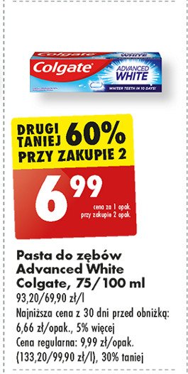 Pasta do zębów Colgate advanced white promocja