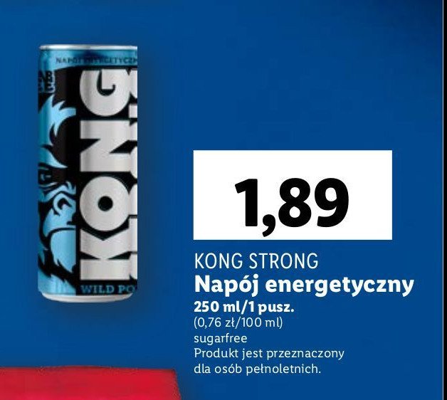 Napój energetyczny sugar free Kong strong wild power promocja
