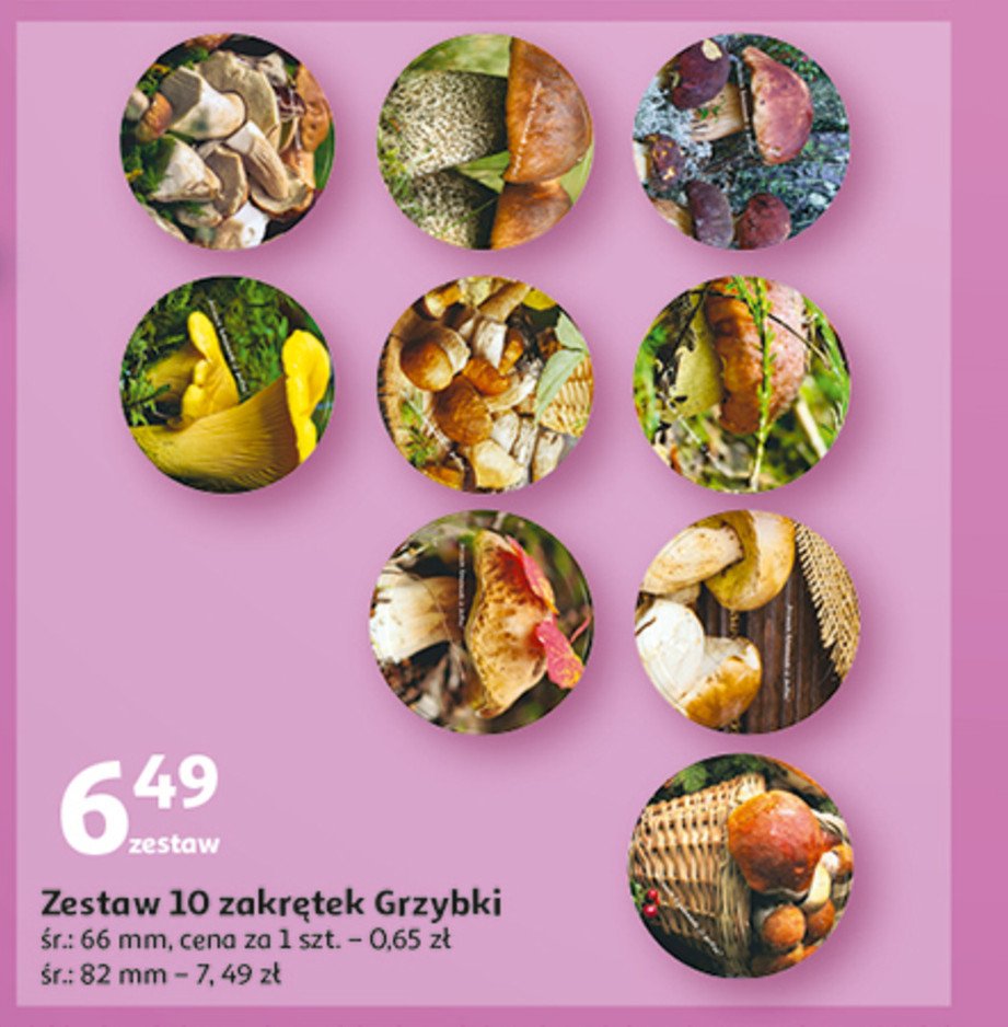 Zestaw zakr臋tek grzybki 82 mm promocja