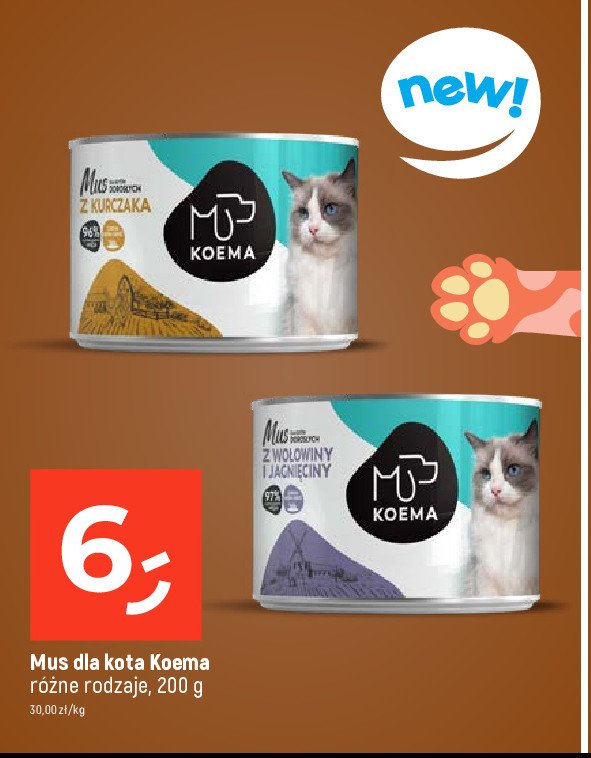 Mus dla kota z wołowiną i jagnięciną Koema promocja