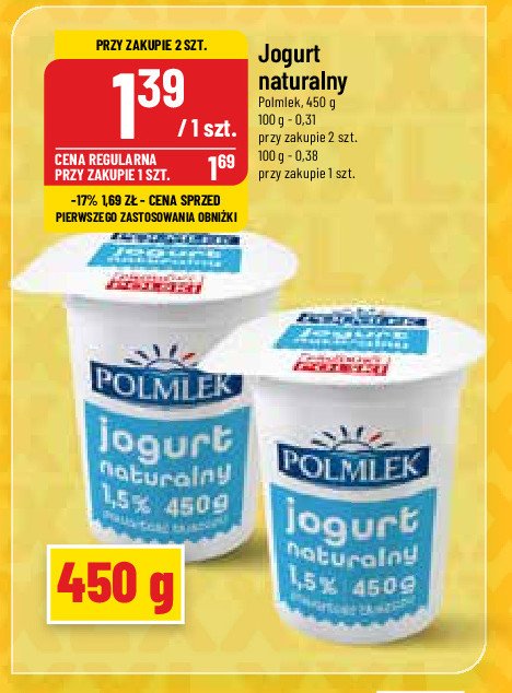 Jogurt naturalny Polmlek promocja