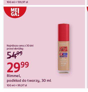 Podkład breathable nr 200 soft beige Rimmel lasting finish promocja w Rossmann