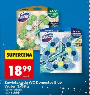 Zawieszka do WC Domestos Blue Water 3x53 g promocja w Biedronka