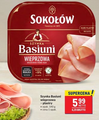 Szynka Basiuni wieprzowa - plastry Sokołów promocja w Makro