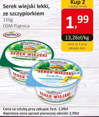 Serek wiejski lekki, ze szczypiorkiem OSM Piątnica promocja w Market Point