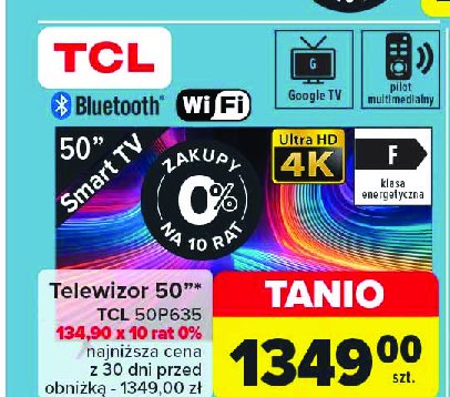 Telewizor 50" 50p635 Tcl promocja