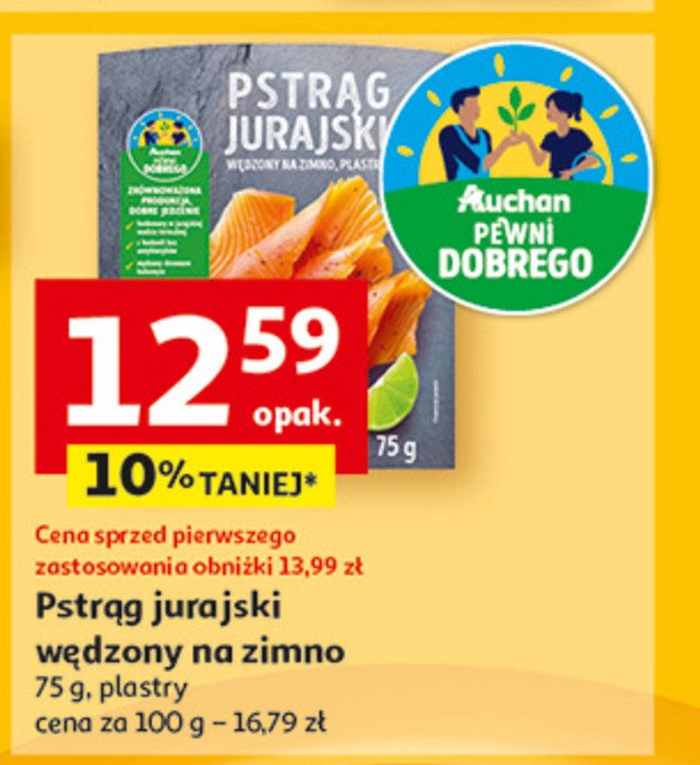 Pstrąg jurajski wędzony na zimno Auchan pewni dobrego promocja