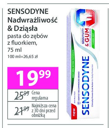 Pasta do zębów caring mint Sensodyne sensitivity & gum promocja