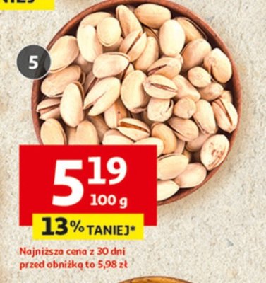 Pistacje solone drobne luzem promocja w Auchan