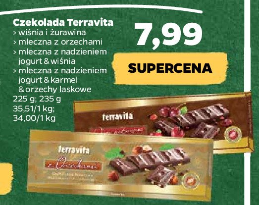 Czekolada caramel & hazelnuts Terravita promocja
