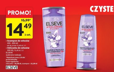 Odżywka do włosów ELSEVE HYALURON PLUMP promocja w Intermarche
