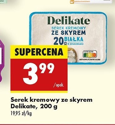 Serek kremowy ze skyrem Delikate promocja w Biedronka