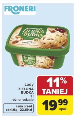 Lody ZIELONA BUDKA różne rodzaje promocja w Carrefour