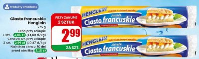 Ciasto francuskie Henglein świeże promocja w Dino