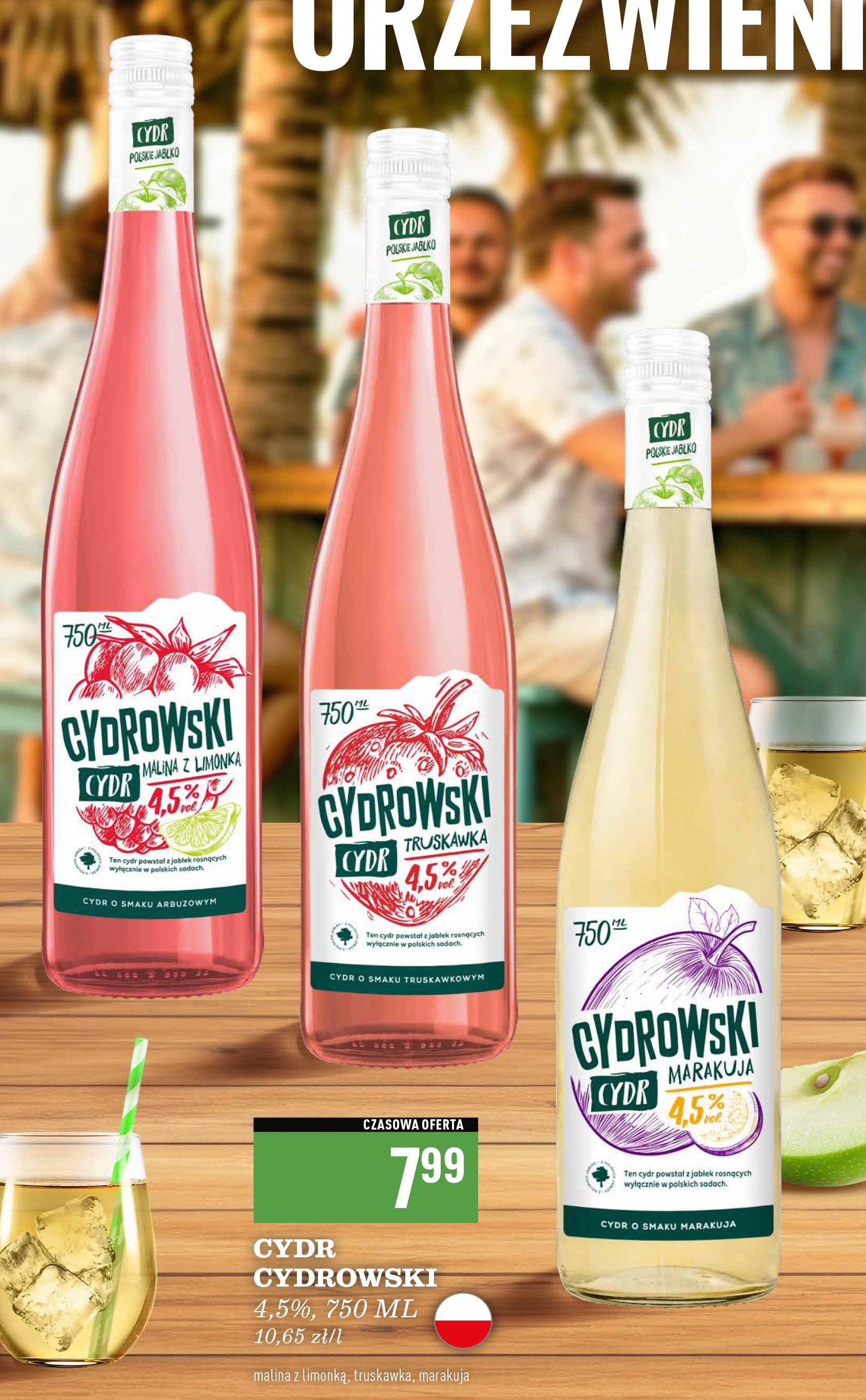 Cydr malina z limonką CYDROWSKI promocja w Biedronka
