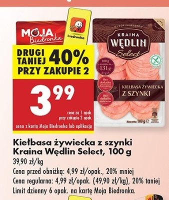 Kiełbasa żywiecka z szynki Kraina wędlin promocja
