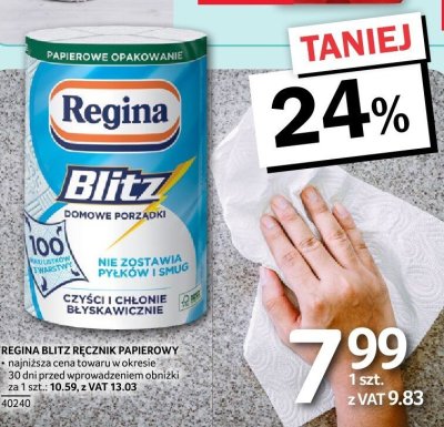 Ręcznik papierowy REGINA BLITZ RĘCZNIK PAPIEROWY promocja w Selgros