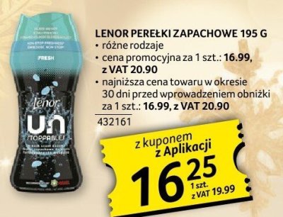 Lenor perełki zapachowe 195 g promocja w Selgros