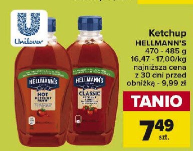 Ketchup łagodny classic Hellmann's promocja