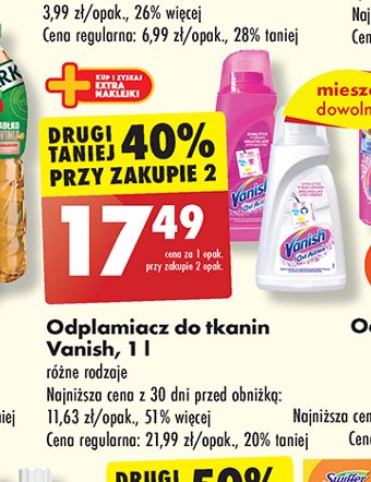 Odplamiacz w płynie pink Vanish oxi action promocja