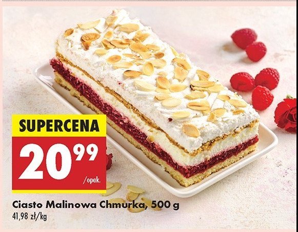 Ciasto malinowa chmurka promocja w Biedronka