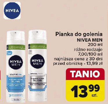 Pianka do golenia regenerująca Nivea men sensitive promocja