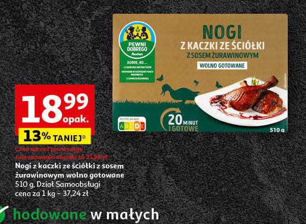 Noga z kaczki ze ściółki Auchan pewni dobrego promocja w Auchan