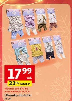 Ubranka dla lalki 35 cm ONE TWO FUN promocja w Auchan