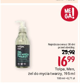 Żel do mycia twarzy z zieloną herbatą Tołpa men promocja