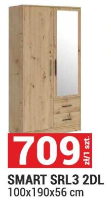Szafa SMART SRL3 2DL 100x190x56 cm promocja w Merkury Market