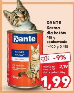 Karma dla kota wołowina Dante promocja