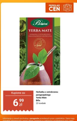 Herbatka z ostrokrzewu paragwajskiego Yerba Mate Bifix promocja w Dino