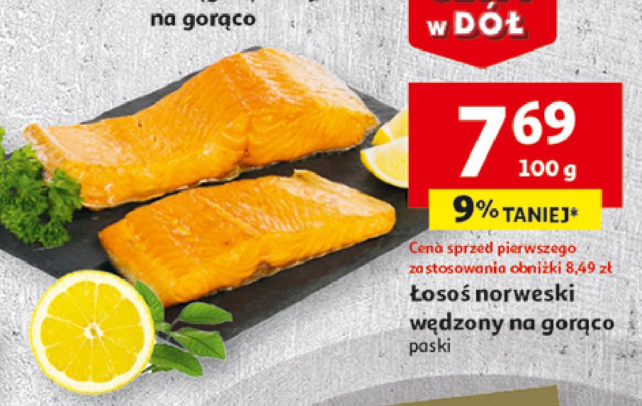 Łosoś norweski wędzony na gorąco promocja w Auchan