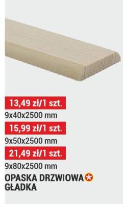 Opaska drzwiowa gładka 9x40x2500 mm promocja w Merkury Market