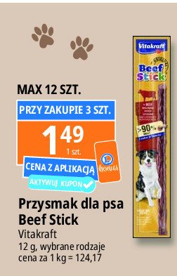 Przysmak dla psa wołowy Vitakraft beef stick promocja