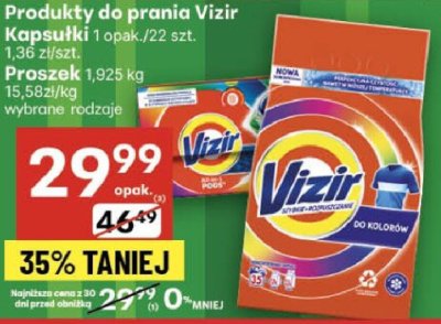 Proszek do prania Produkty do prania Vizir Kapsułki, Proszek wybrane rodzaje promocja w Delikatesy Centrum
