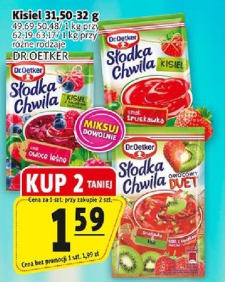Kisiel Dr.Oetker różne rodzaje promocja w Prim Market