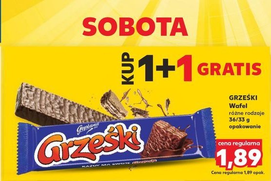 Wafelek kakaowy w czekoladzie deserowej Grześki promocja