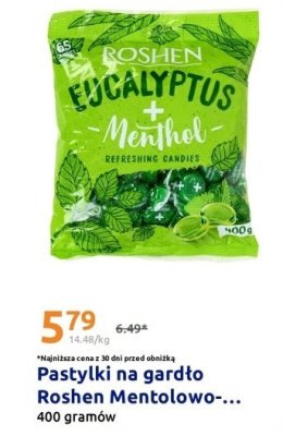 Pastylki na gardło Roshen Mentolowo-eukaliptusowe promocja w Action